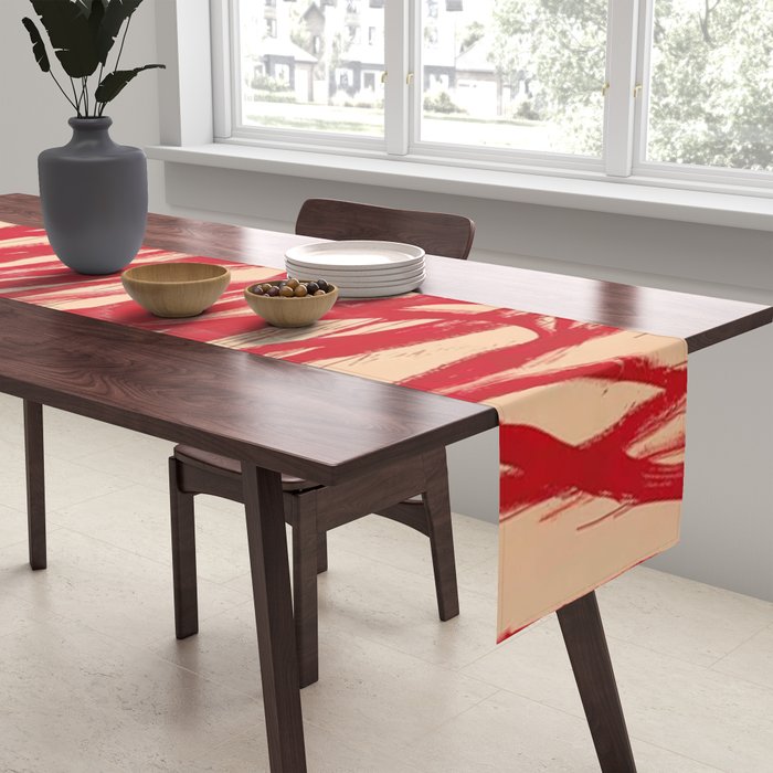 cy twombly red line Table Runner Gallery Image 2