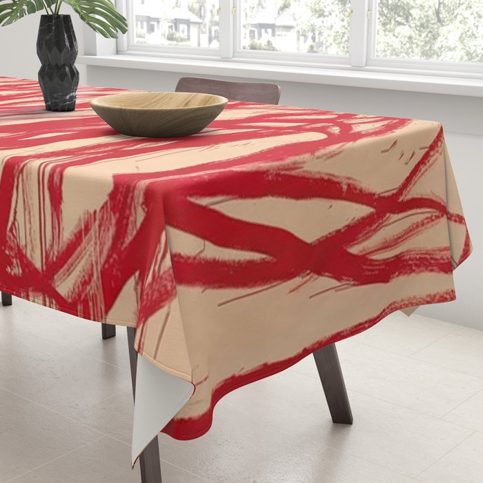 cy twombly red line Tablecloth Gallery Image 3