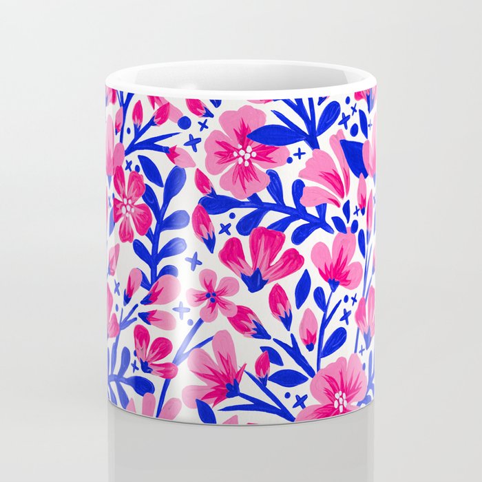 Blossom Pattern â Indigo & Pink Coffee Mug Gallery Image 4