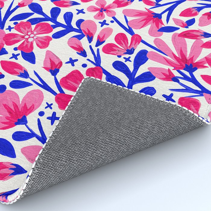 Blossom Pattern â Indigo & Pink Rug Gallery Image 4