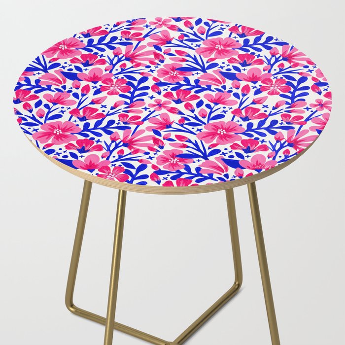 Blossom Pattern â Indigo & Pink Side Table Gallery Image 2