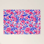 Blossom Pattern â Indigo & Pink Welcome Mat Gallery Image 1
