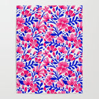 Blossom Pattern â Indigo & Pink Poster Gallery Image 4