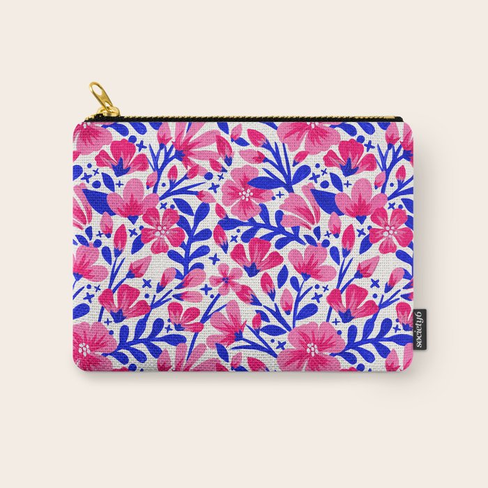 Blossom Pattern â Indigo & Pink Carry All Pouch Gallery Image 1