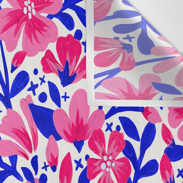 Blossom Pattern â Indigo & Pink Wall Tapestry Gallery Image 3