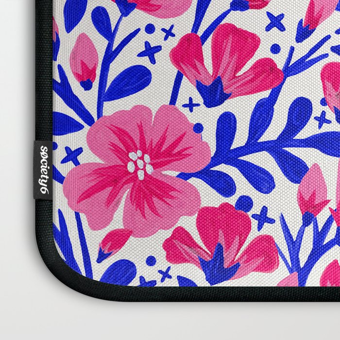 Blossom Pattern â Indigo & Pink Laptop Sleeve Gallery Image 3