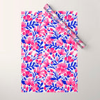 Blossom Pattern â Indigo & Pink Wrapping Paper Gallery Image 1