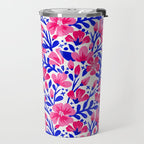Blossom Pattern â Indigo & Pink Travel Mug Gallery Image 2
