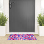 Blossom Pattern â Indigo & Pink Welcome Mat Gallery Image 3