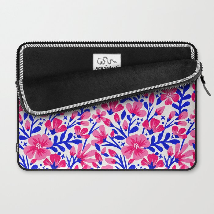 Blossom Pattern â Indigo & Pink Laptop Sleeve Gallery Image 2