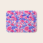 Blossom Pattern â Indigo & Pink Bath Mat Gallery Image 1