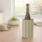 Cottage Stripes and Flowers Pattern in Sage Orange Mustard Beige Wine Chiller Gallery Image 4