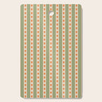 Cottage Stripes and Flowers Pattern in Sage Orange Mustard Beige Cutting Board Gallery Image 1