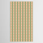 Cottage Stripes and Flowers Pattern in Sage Orange Mustard Beige Tablecloth Gallery Image 2