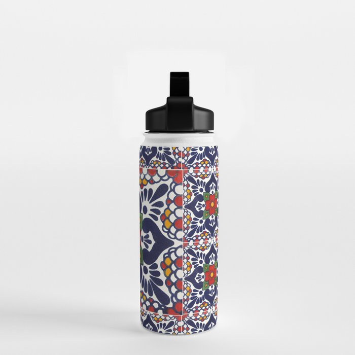 talavera mexican tile pattern Water Bottle Gallery Image 2
