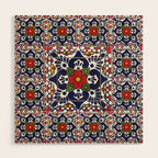 talavera mexican tile pattern Wood Wall Art Gallery Image 1