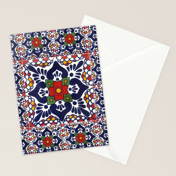 talavera mexican tile pattern Stationery Card Gallery Image 2