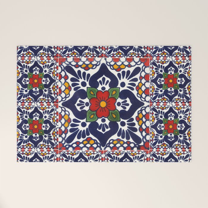 talavera mexican tile pattern Welcome Mat Gallery Image 1