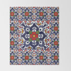 talavera mexican tile pattern Throw Blanket Gallery Image 2