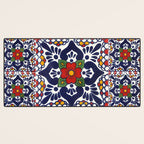 talavera mexican tile pattern Desk Mat Gallery Image 3