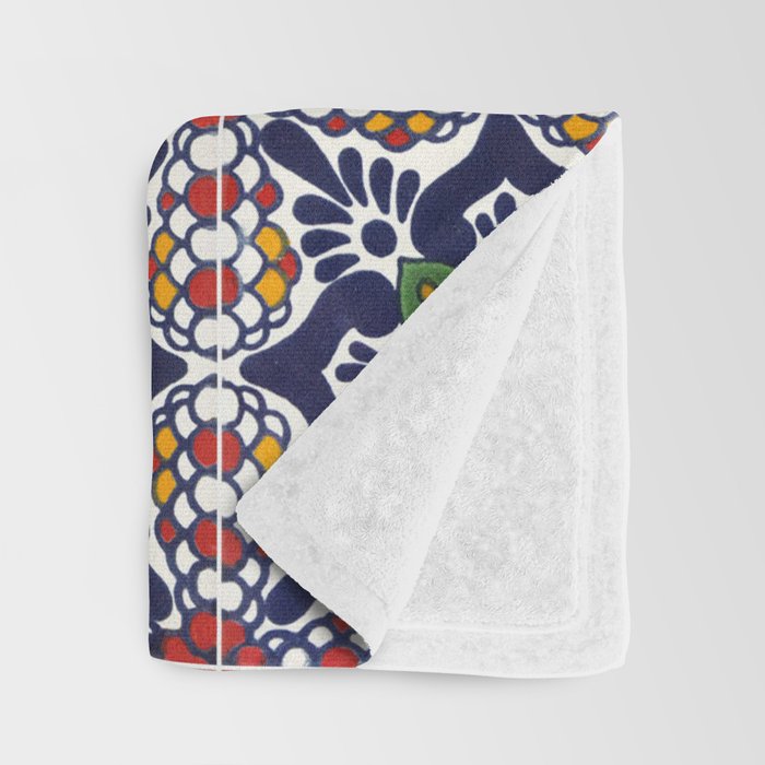 talavera mexican tile pattern Throw Blanket Gallery Image 3