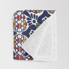 talavera mexican tile pattern Throw Blanket Gallery Image 3