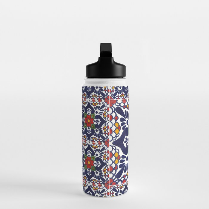 talavera mexican tile pattern Water Bottle Gallery Image 3