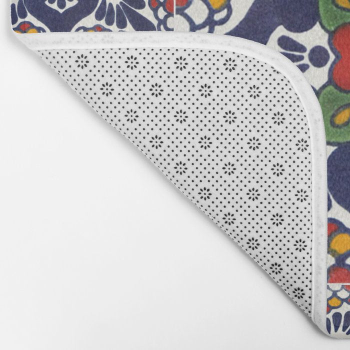 talavera mexican tile pattern Bath Mat Gallery Image 2