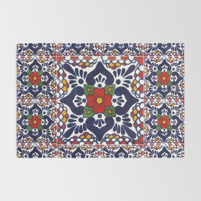 talavera mexican tile pattern Rug Gallery Image 2