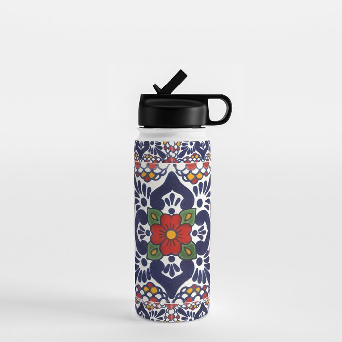 talavera mexican tile pattern Water Bottle Gallery Image 1