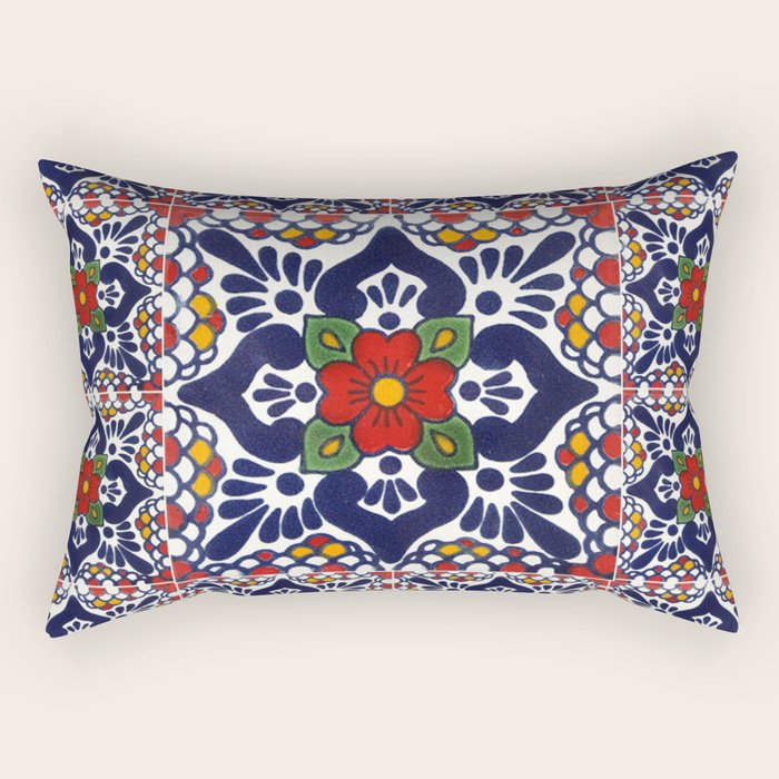 talavera mexican tile pattern Rectangular Pillow Gallery Image 1