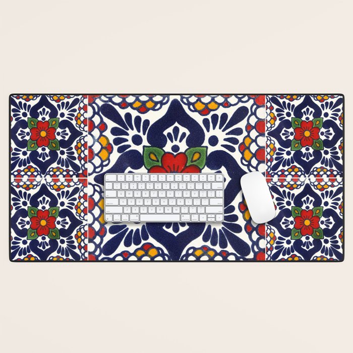 talavera mexican tile pattern Desk Mat Gallery Image 1