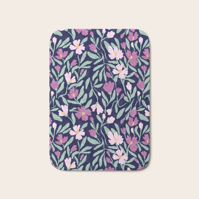 Pink Midnight Bloom Bath Mat Gallery Image 1
