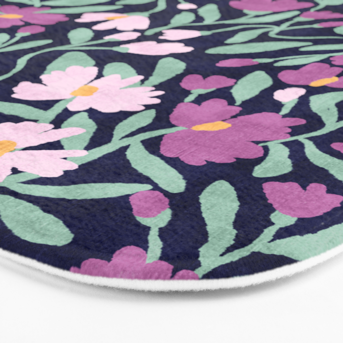 Pink Midnight Bloom Bath Mat Gallery Image 3