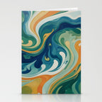 Tangerblue Waves Stationery Card Gallery Image 2