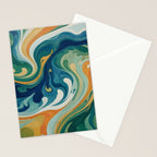 Tangerblue Waves Stationery Card Gallery Image 2