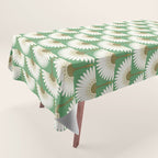 art deco cranes green Tablecloth Gallery Image 1