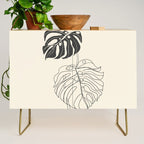 Monstera Leaf Drawing Credenza Gallery Image 1