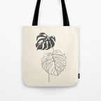 Monstera Leaf Drawing Tote Bag Gallery Image 1