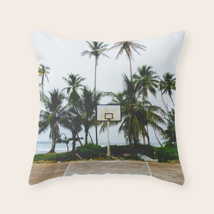 Basketball on Isla Bastimento, Bocas del Toro, Panama Throw Pillow Gallery Image 6