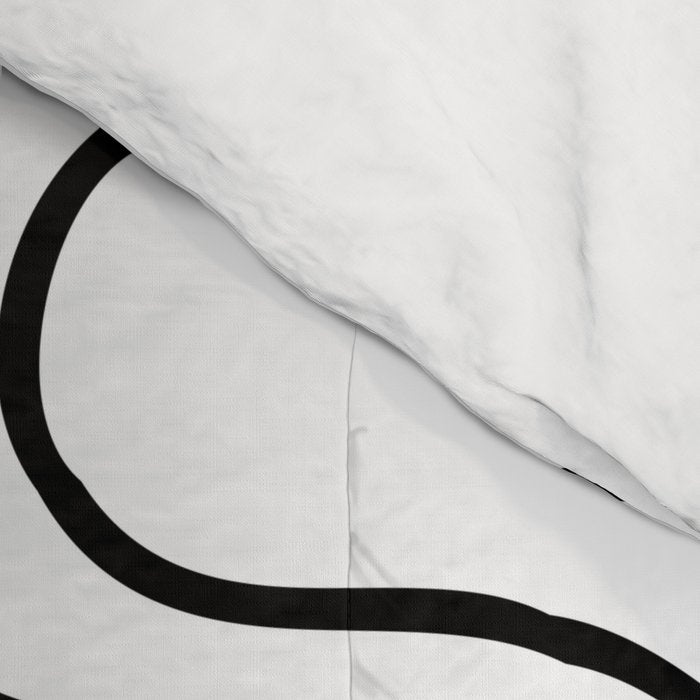 Black and white happy smiling face cartoon pattern Comforter Gallery Image 4