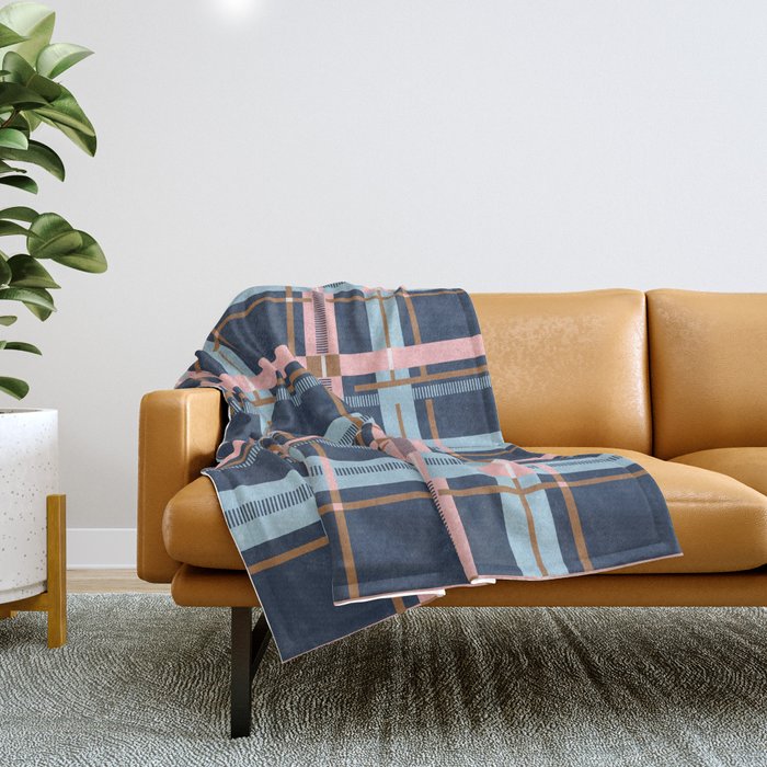 Dark Bold Linear Harmony Throw Blanket Gallery Image 1