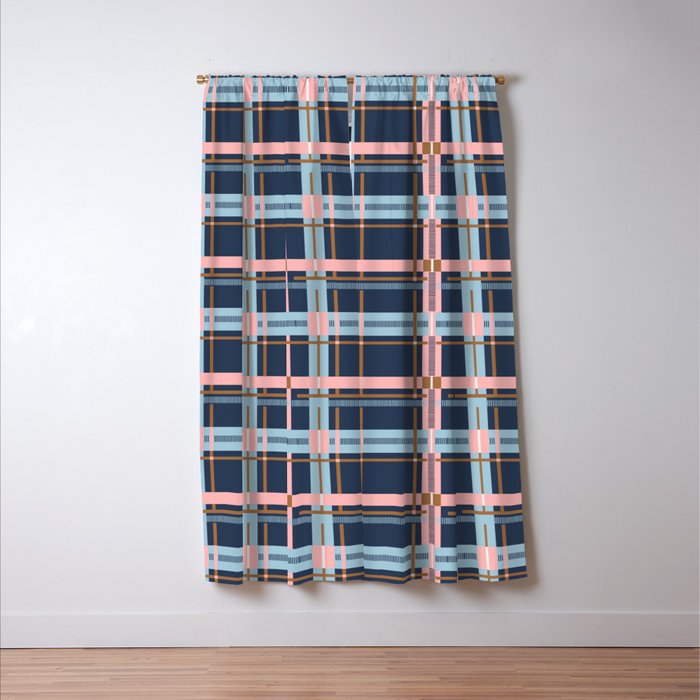 Dark Bold Linear Harmony Window Curtain Gallery Image 3