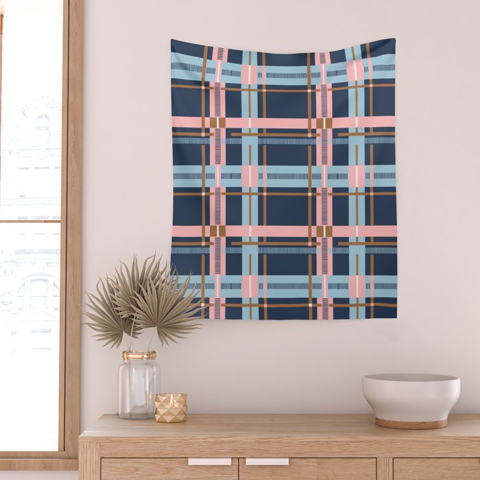 Dark Bold Linear Harmony Wall Tapestry Gallery Image 2