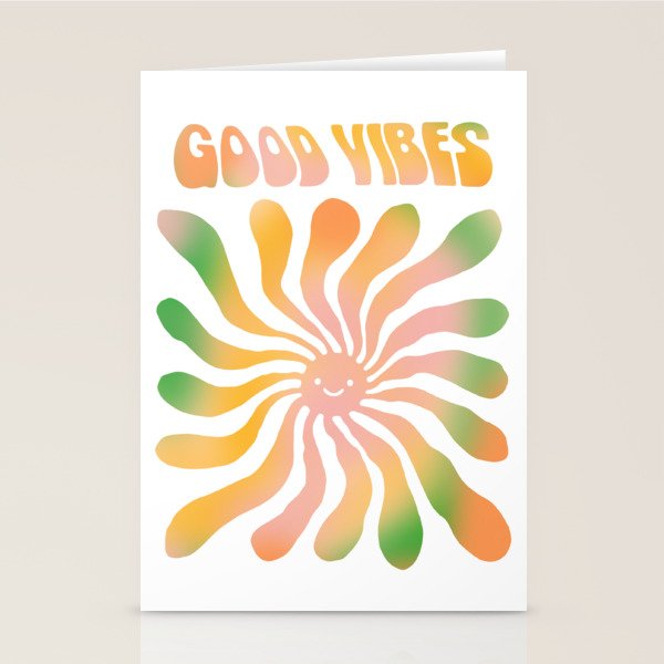 Good Vibes \\ Cute Sunshine  Stationery Card Gallery Image 1