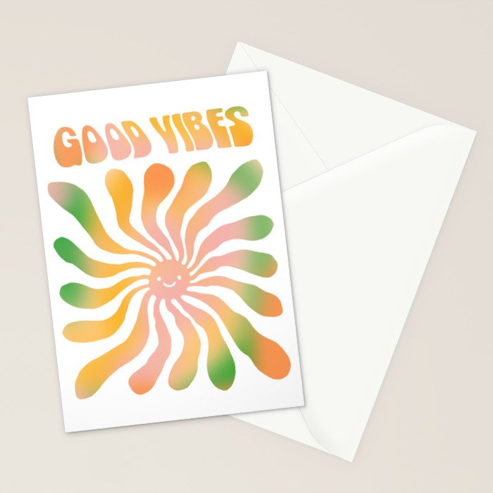 Good Vibes \\ Cute Sunshine  Stationery Card Gallery Image 2