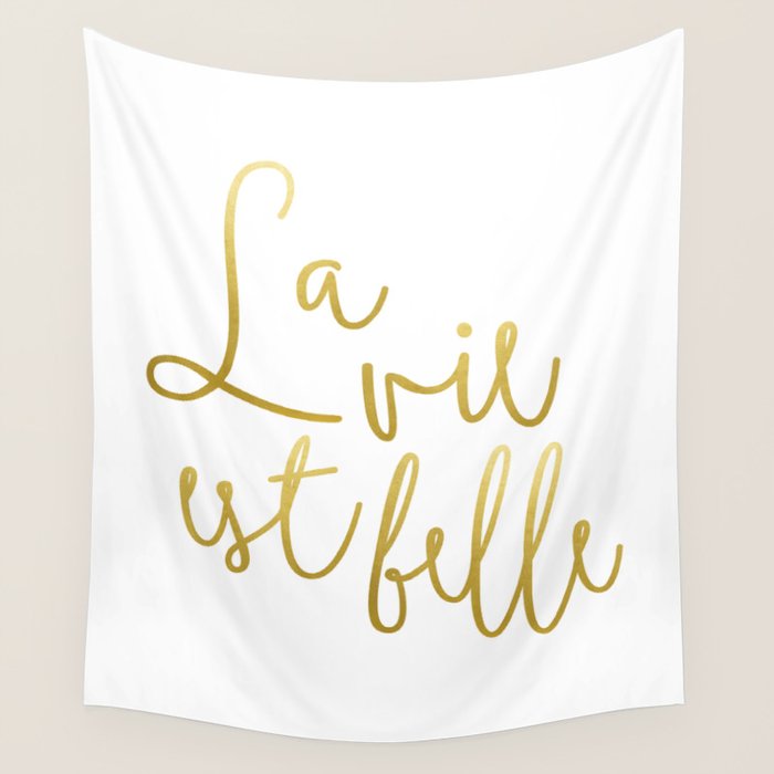 La vie est belle #society6 #typography #buyart Wall Tapestry Gallery Image 4