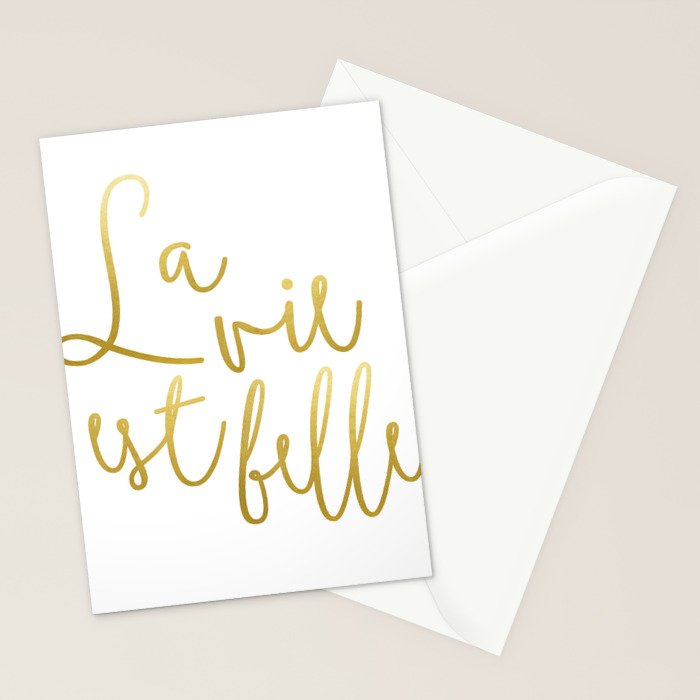 La vie est belle #society6 #typography #buyart Stationery Card Gallery Image 2
