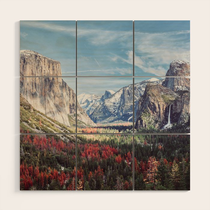 Tunnel View Yosemite Valley Wood Wall Art Gallery Image 1