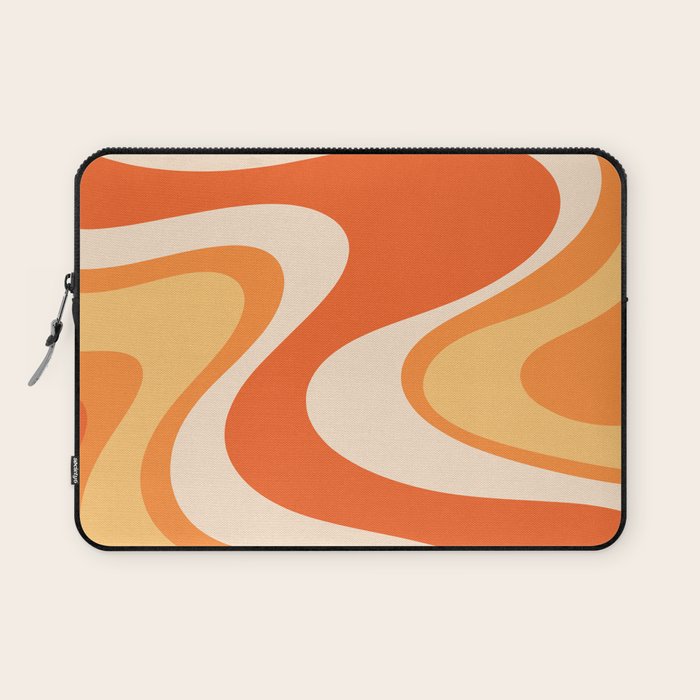 Tangerine Wave Machine - Retro Orange Abstract Laptop Sleeve Gallery Image 1